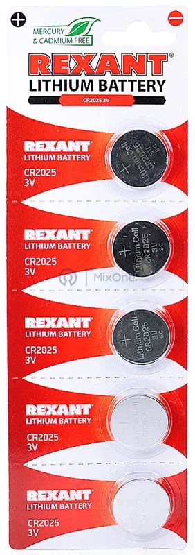 Лот: 24002577. Фото: 1. Rexant CR2025 литиевая батарейка... Батарейки, аккумуляторы, элементы питания