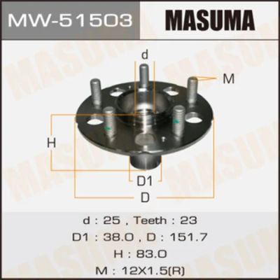Лот: 18590528. Фото: 1. Ступичный узел masuma rear cr-v... Ходовая, подвеска, рулевое управление
