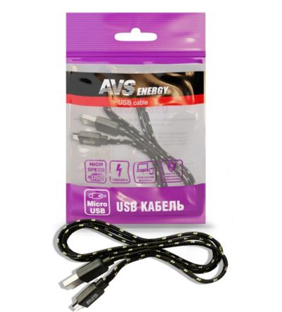 Лот: 20584117. Фото: 1. Кабель AVS micro USB(1м) MR-321... Электроприборы для автомобиля