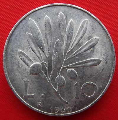 Лот: 4892632. Фото: 1. (№3710/LF) 10 лир 1950 (Италия... Европа