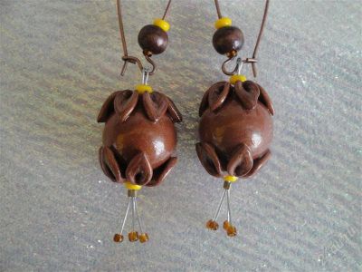 Лот: 772467. Фото: 1. Изделия из полимерной глины серьги... Серьги, каффы