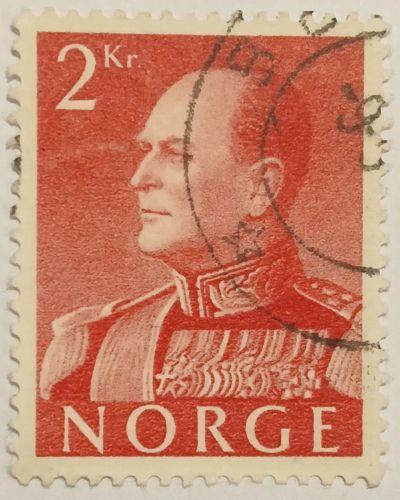 Лот: 25242896. Фото: 1. Марка_Норвегии, 1959 г, Король... Марки