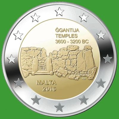Лот: 9691205. Фото: 1. Мальта. 2 евро. 2016. Джгантия... Европа