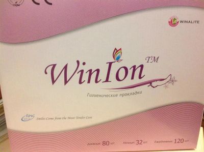 Лот: 3741326. Фото: 1. Анионовые женские прокладки WinIon... Средства личной гигиены 