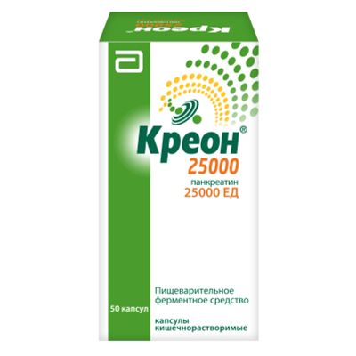 Лот: 23717183. Фото: 1. Креон 25000 капс.киш.раст. №50. Лекарства