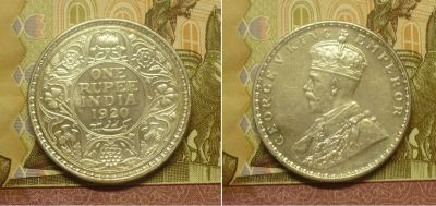 Лот: 18796546. Фото: 1. Британская Индия 1 рупия 1920... Азия