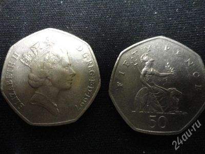 Лот: 310583. Фото: 1. 50 pence. Европа
