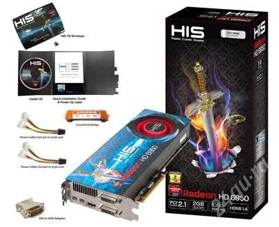 Лот: 2498709. Фото: 1. HIS Radeon HD6950 2GB 256bit. Видеокарты