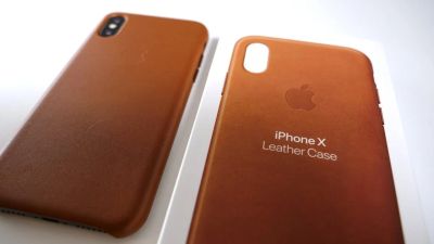Лот: 14322199. Фото: 1. Кожаный чехол iPhone X коричневый. Чехлы, бамперы