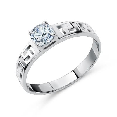 Лот: 23864003. Фото: 1. Серебряное кольцо с фианитом. Кольца, перстни