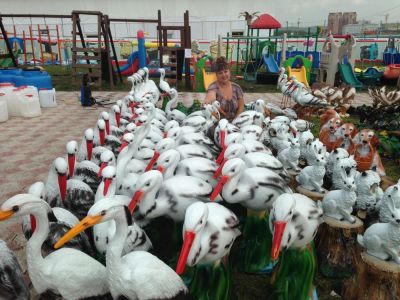 Лот: 5330280. Фото: 1. Садовя фигура "Цапля в траве большая... Всё для ландшафта