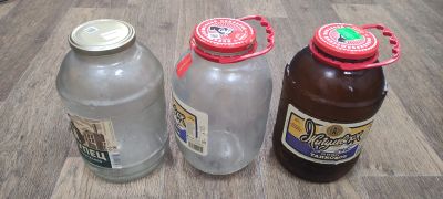 Лот: 24697885. Фото: 1. Банки 3л из под пива с ручкой. Контейнеры, банки