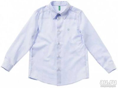 Лот: 13829536. Фото: 1. Сорочка-рубашка голубая Benetton... Рубашки, блузки, водолазки