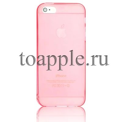 Лот: 4698151. Фото: 1. Чехол прозрачный розовый iPhone... Чехлы, бамперы