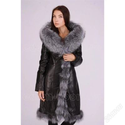 Лот: 2262534. Фото: 1. Зимнее кожаное пальто с мехом... Верхняя одежда