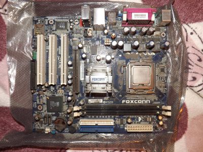 Лот: 6060871. Фото: 1. Материнская плата Foxconn + процессор. Материнские платы