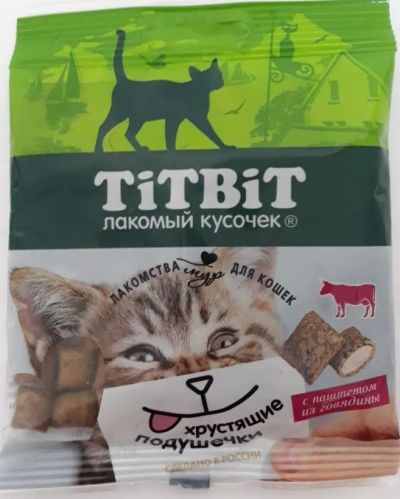 Лот: 17035126. Фото: 1. ТиТбит Хрустящие подушечки для... Корма