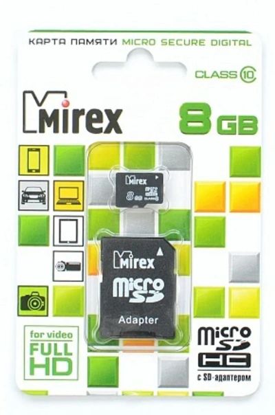 Лот: 15773746. Фото: 1. Карта памяти Mirex MicroSDHC 8Gb... Карты памяти