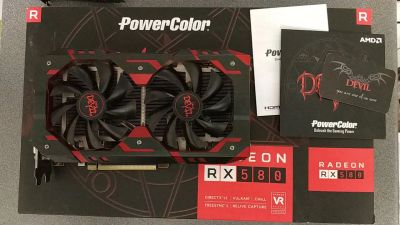 Лот: 19705377. Фото: 1. Видеокарта Radeon RX 580 8Gb PowerColor... Видеокарты