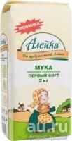 Лот: 13628366. Фото: 1. Мука "Алейка" 1сорт 2кг. Крупы, сыпучие продукты