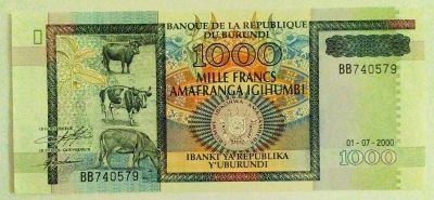 Лот: 20078219. Фото: 1. Бурунди 1000 франков 2000 ПРЕСС. Африка