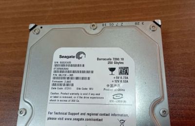 Лот: 20405296. Фото: 1. Жесткий диск HDD Seagate 250Gb... Жёсткие диски (HDD)