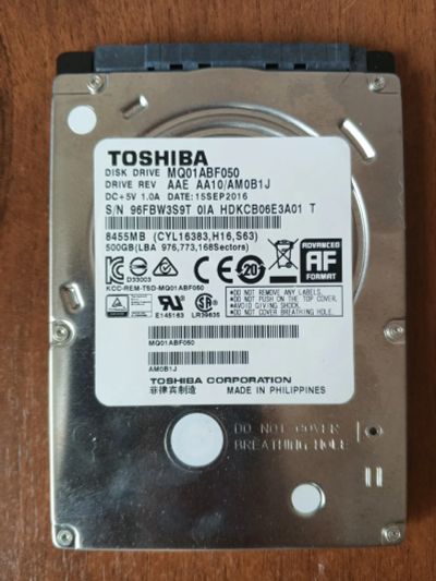 Лот: 20058015. Фото: 1. Винчестер HDD Toshiba 500 Gb. Жёсткие диски