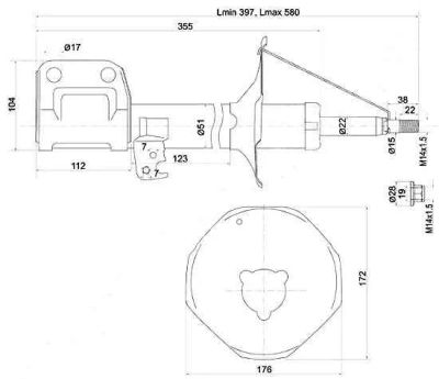 Лот: 3979690. Фото: 1. Стойка передняя прав. toyota avensis... Ходовая, подвеска, рулевое управление