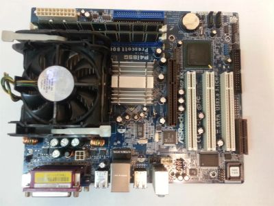Лот: 3450886. Фото: 1. ASRock P4i65G + проц Pentium4... Материнские платы