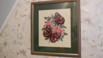 Лот: 6277965. Фото: 1. вышивка Бабочки. Вышивание