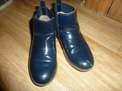 Лот: 7453913. Фото: 1. Ботинки синие лаковые. Ботинки