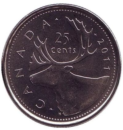 Лот: 8949600. Фото: 1. Канада 25 центов 2011 года. Канадский... Америка