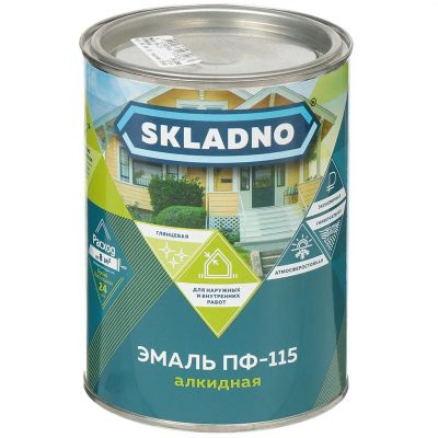 Лот: 24085722. Фото: 1. Эмаль Skladno, ПФ-115, алкидная... Краски, лаки, растворитель