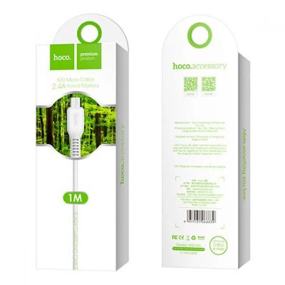 Лот: 22151452. Фото: 1. Кабель HOCO X20 microUSB 1m (White... Дата-кабели, переходники