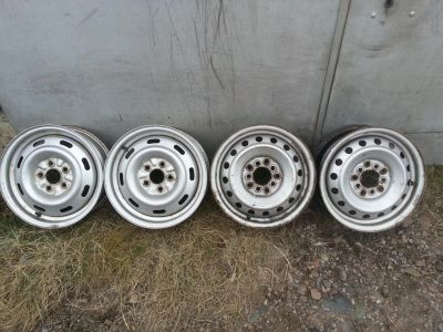 Лот: 6286115. Фото: 1. R14 5x100 Штамповка серебристая. Диски