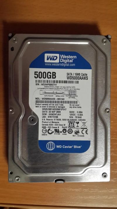 Лот: 11065188. Фото: 1. Жесткий диск 3.5" WD 500GB 16MB... Жёсткие диски (HDD)