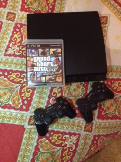 Лот: 5121557. Фото: 1. PlayStation 3 Slim 160gb PS3+2... Игровые приставки, консоли