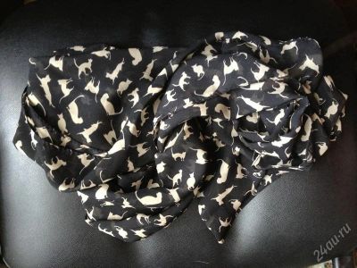 Лот: 12133056. Фото: 1. НОВЫЙ шарф платок палантин с кошками. Шарфы, платки