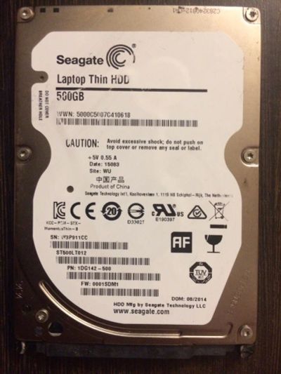 Лот: 8247558. Фото: 1. жесткий диск HDD 500ГБ, Seagate... Жёсткие диски (HDD)