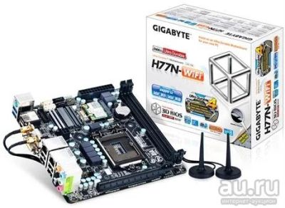 Лот: 13747639. Фото: 1. Gigabyte GA-H77N-WIFI (s1155... Материнские платы