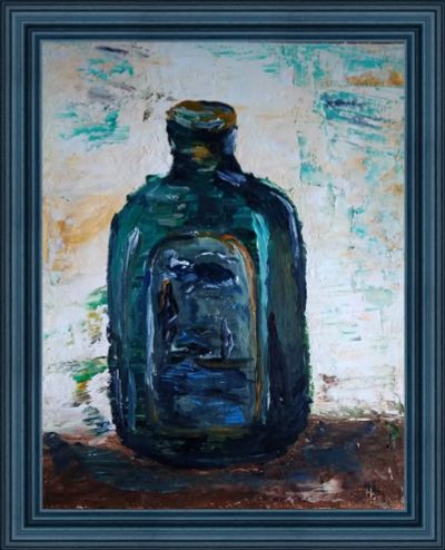 Лот: 19537866. Фото: 1. Картина маслом Бутылка. Картины, рисунки