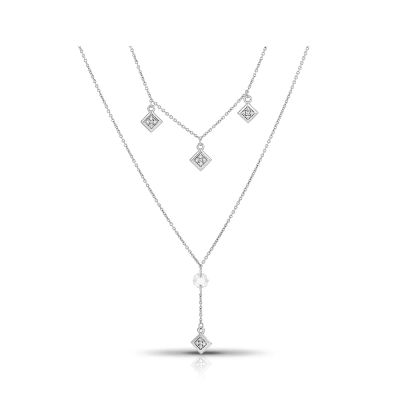 Лот: 23845862. Фото: 1. Серебряное колье с фианитами и... Цепочки