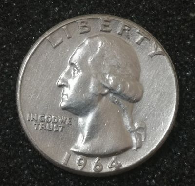 Лот: 22825522. Фото: 1. 25 центов 1964 года. США. Washington... Америка