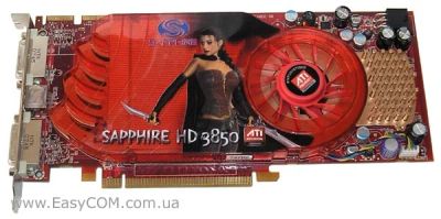 Лот: 4971565. Фото: 1. saphire radeon hd3850 256M PCI-E... Видеокарты