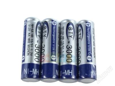 Лот: 1491017. Фото: 1. Аккумулятор BTY Ni-MH AA 3000mAh... Батарейки, аккумуляторы, элементы питания