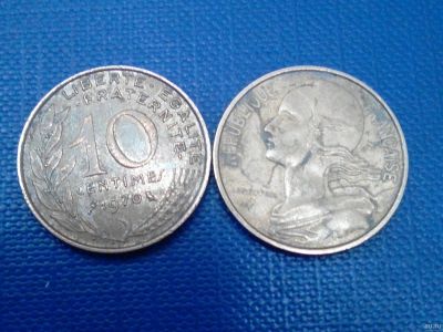 Лот: 13845606. Фото: 1. Монета Франции 10 centimes. Европа