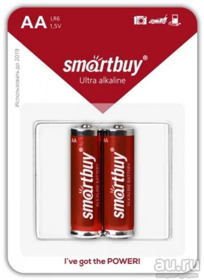 Лот: 18005744. Фото: 1. Батарейка Smartbuy LR6 AA BL2... Батарейки, аккумуляторы, элементы питания