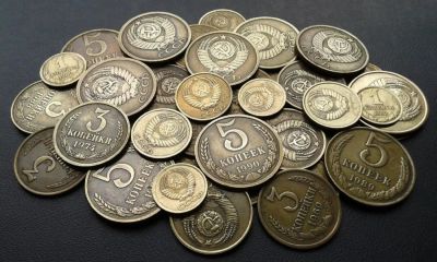 Лот: 9066984. Фото: 1. 36 монет СССР ( 1, 2, 3, 5 копеек... Наборы монет