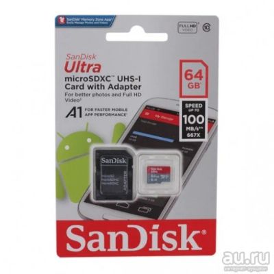 Лот: 17115645. Фото: 1. Карта памяти microSDHC SanDisk... Карты памяти