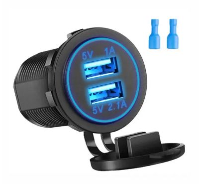 Лот: 21173306. Фото: 1. Гнездо врезное USB 2,1A + 2,1A... Разъёмы